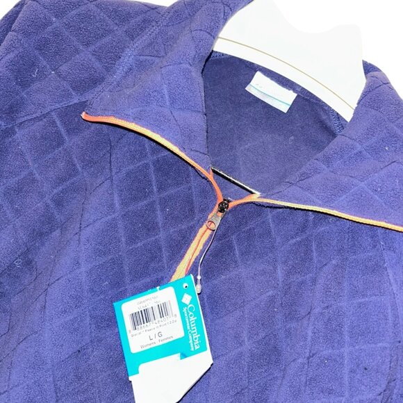 columbia NEW NWT light fleece quarter zip layer top purpley blue orange L - Picture 3 of 3